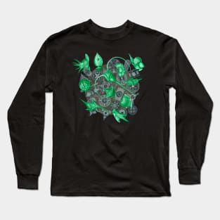 Ernst Haeckel Green Peridinea on Cerulean  Diatoms Long Sleeve T-Shirt